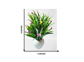 Artificial Potted Wild Grass With Multicolor Mini Flowers-thumb2