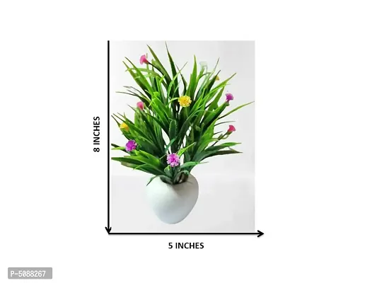 Artificial Potted Wild Grass With Multicolor Mini Flowers-thumb3