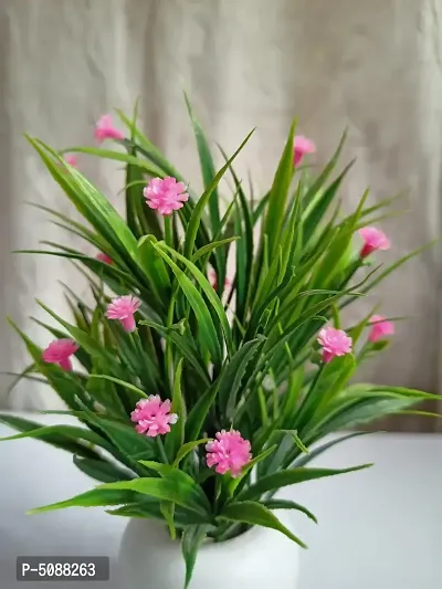 Artificial Potted Wild Grass With Pink Mini Flowers-thumb4