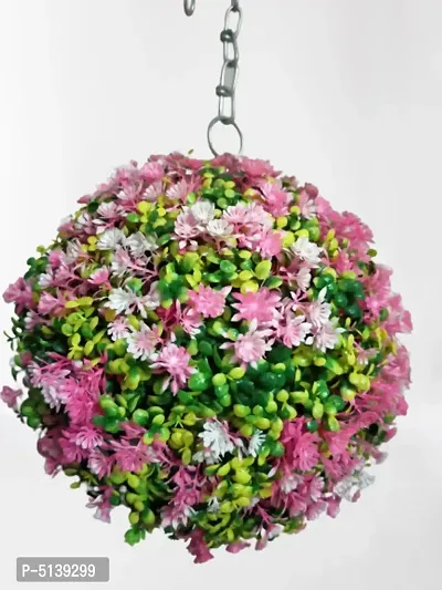 Artificial Topiary ball Pink Floral Without Pot-thumb0