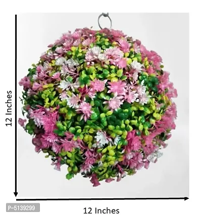 Artificial Topiary ball Pink Floral Without Pot-thumb3