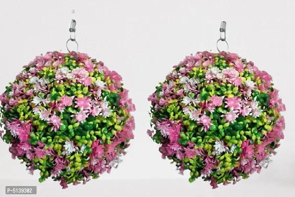 Artificial Combo of Topiary ball Pink Floral Without Pot-thumb0