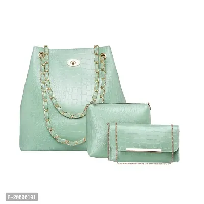 Juliette leather bag croco embossed emerald green – Bidinis Bags