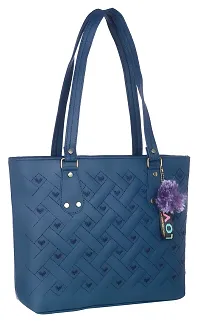 Large Tote Bag for Women with Zip, Stylish Handbags, Canvas Tote Bags for College, (Blue)-thumb3