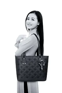 Stylish Black PU Self Pattern Handbags For Women-thumb2