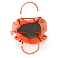 Stylish Orange PU Self Pattern Handbags For Women-thumb3