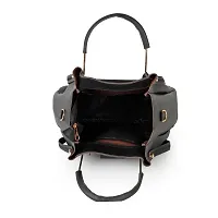 Stylish Black PU Self Pattern Handbags For Women-thumb3