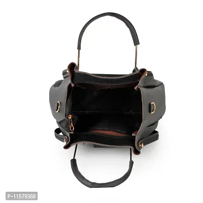 Stylish Black PU Self Pattern Handbags For Women-thumb4