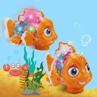 Transparent Concept Fish Toy Electric Mechanical Gear Fish Colorful Light Music-thumb1