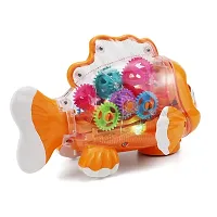 Transparent Concept Fish Toy Electric Mechanical Gear Fish Colorful Light Music-thumb2