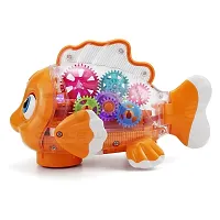Transparent Concept Fish Toy Electric Mechanical Gear Fish Colorful Light Music-thumb3