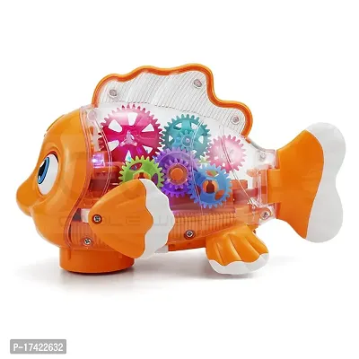 Transparent Concept Fish Toy Electric Mechanical Gear Fish Colorful Light Music-thumb4
