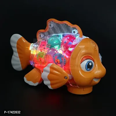 Transparent Concept Fish Toy Electric Mechanical Gear Fish Colorful Light Music-thumb5
