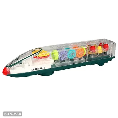 Transparent Music train Toy Flashing Light Electric train Toy Concept Toy with Colorful Light and Music for Kids-thumb0