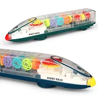 Transparent Music train Toy Flashing Light Electric train Toy Concept Toy with Colorful Light and Music for Kids-thumb1