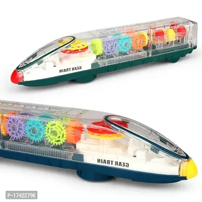 Transparent Music train Toy Flashing Light Electric train Toy Concept Toy with Colorful Light and Music for Kids-thumb2