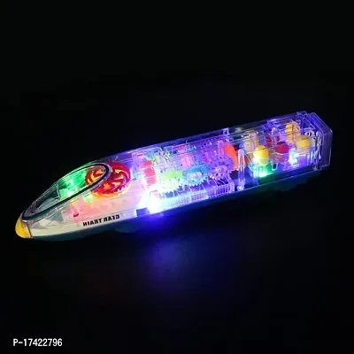 Transparent Music train Toy Flashing Light Electric train Toy Concept Toy with Colorful Light and Music for Kids-thumb3