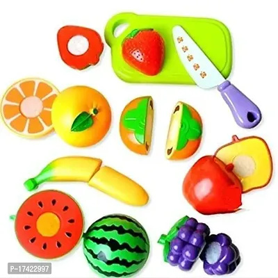 Realistic Sliceable Fruits and Vegetables Cutting, Knife and Plate