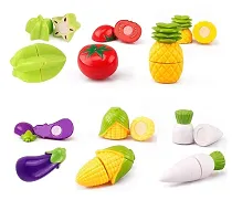 Realistic Sliceable Fruits and Vegetables Cutting, Knife and Plate-thumb4