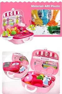 Kitchen Suitcase for Kids Mini Kitchen Play Set Portable Cooking For Kids-thumb3