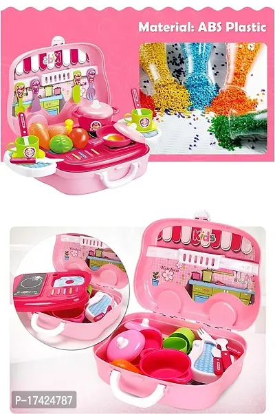 Kitchen Suitcase for Kids Mini Kitchen Play Set Portable Cooking For Kids-thumb4