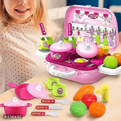 Kitchen Suitcase for Kids Mini Kitchen Play Set Portable Cooking For Kids-thumb3
