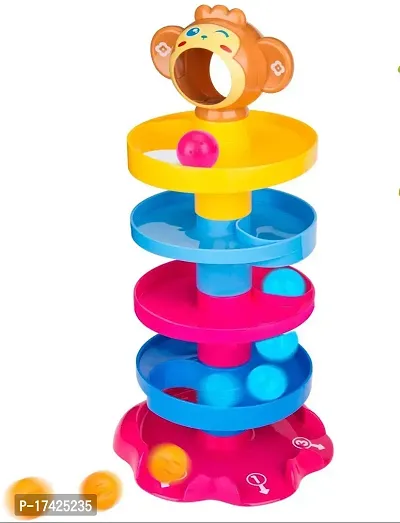Children Preschool Fun Stack 5 Layers Tower Ball Rolling Game Play Activity For Boy  Girl-thumb0
