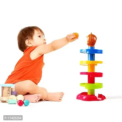 5 Layer Ball Drop and Roll Swirling Tower for Baby and Toddler