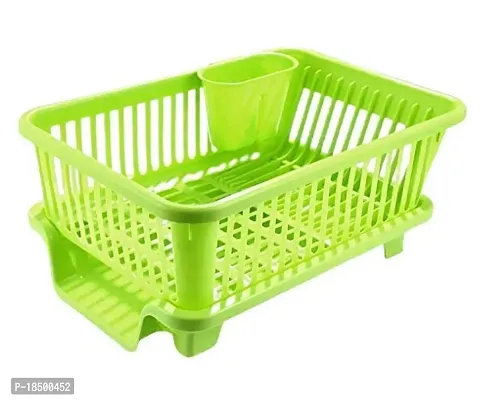 Plastic Large 3 in 1 sink dish Rack Drainer with Tray for Kitchen with dish Rack-thumb5