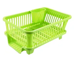 Plastic Large 3 in 1 sink dish Rack Drainer with Tray for Kitchen with dish Rack-thumb1