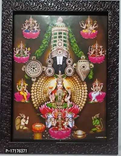 Tirumala Srinivasa Tirupati Balaji Govinda Swamy Sri Venkateswara Perumal with Ashta Lakshmi photo with Photo Frame 9*12inches