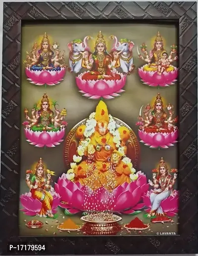 Venkateshwara Astalaxmi photo frmae with wall hanging and pooja room