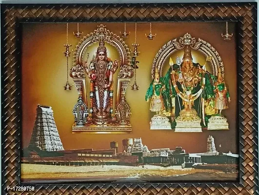 Thiruchendur Murugan Tiruchendur Subramanya Swamy Karthikeyan Swamy Gopuram Uchavar Murthy Photo Frame 9*12 inches-thumb0