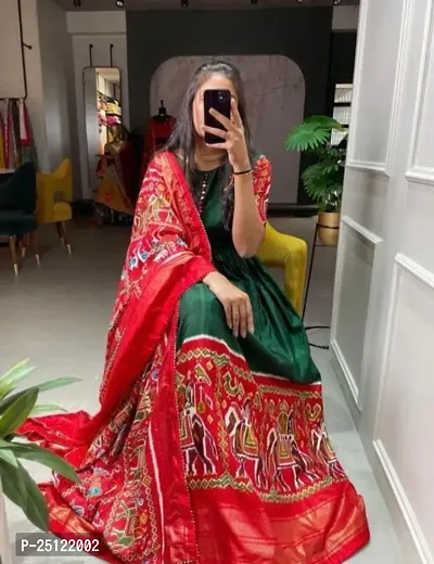 Designer Heavy Silk Gown With Dupatta For Women