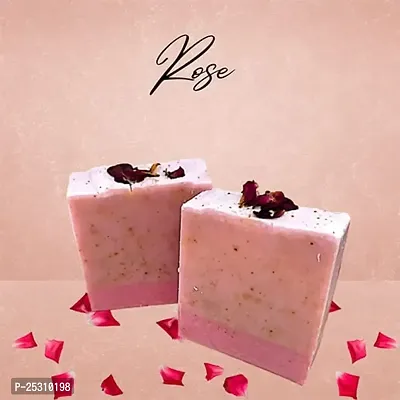 O'RIVE Naturally Organic Bath Soap || Skincare Moisturizing Bathing Soap Bar || Ayurveda Clear Skin Soap || Soft Skin Care Bath Soap (Rose Delicate Soap)