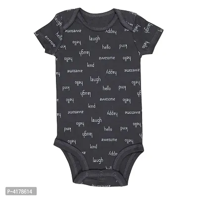 Stylish Cotton Grey Printed Romper For Kids