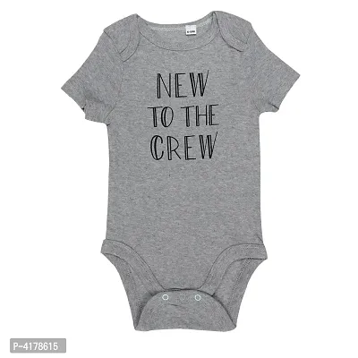 Stylish Cotton Grey Quote Printed Romper For Kids