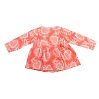 Peach Front Tich Buttoned Printed Frock Cum Top  For Baby Girls-thumb1