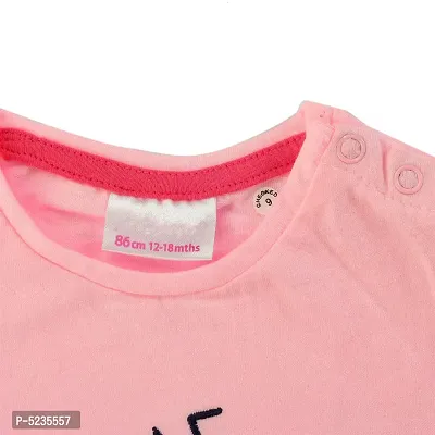 Cotton Printed Pink T-Shirt For Baby Girls-thumb3