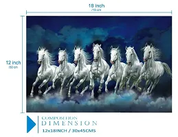 Designer 7 Running Horses Vastu UV Textured Wall Paintings without Frame-thumb2