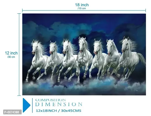 Designer 7 Running Horses Vastu UV Textured Wall Paintings without Frame-thumb3
