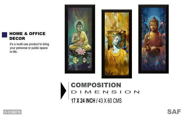 SAF Set of 3 Buddha Digital Reprint 17 inch x 24 inch Painting (SALP02) SAFLP02-thumb4
