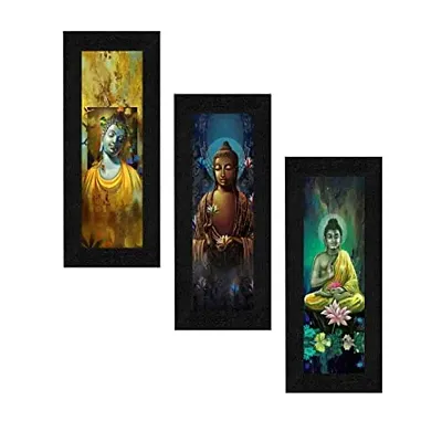 SAF Set of 3 Buddha Digital Reprint 17 inch x 24 inch Painting (SALP02) SAFLP02