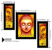 SAF UV Textured Buddha Print Framed Painting Set of 3 for Home Decoration ? Size 35 x 2 x 50 cm SANFSA7706-thumb2