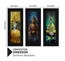 SAF Set of 3 Buddha Digital Reprint 17 inch x 24 inch Painting (SALP02) SAFLP02-thumb2