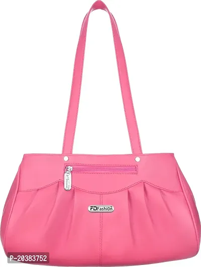 Stylish Pink Synthetic  Handbags For Women-thumb0