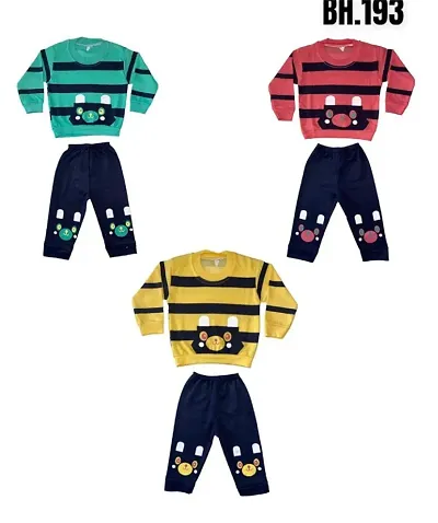 Classy Cotton Printed Baba Suit For Kids Pack of 3
