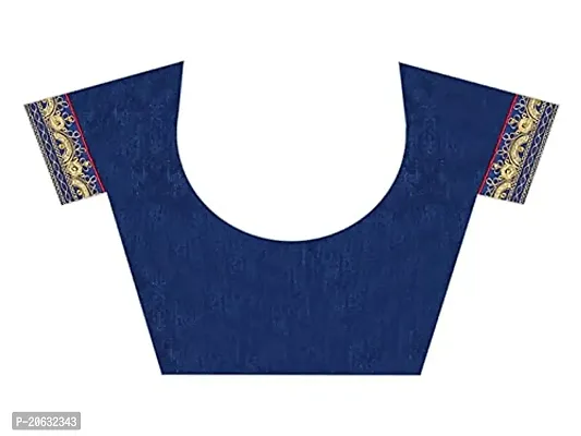 FASHIONLUST Women's Vichitra Silk EMBROIDERED WORK  STONE WORK with SATIN BANGLORI blouse BLUE-thumb5