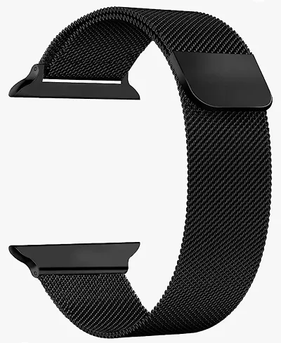 Fancy unisex  black metal watch strap