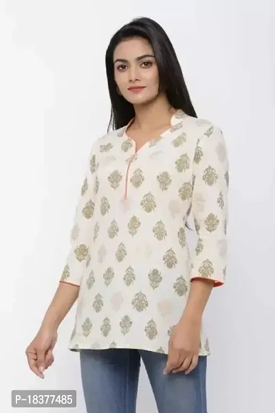 GN FASHION Stylish and Beautiful Floral Printed top | Sweetheart Neck Three Quarter Sleeve in Cotton Fabric | Casual wear for Women-thumb3